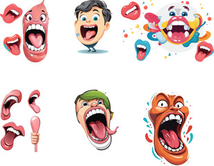 Tongue Twister cartoon vector design.