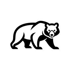 bear vector logo, icon white background 