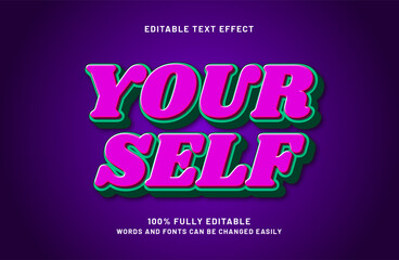your self editable text effect in simple and modern text style