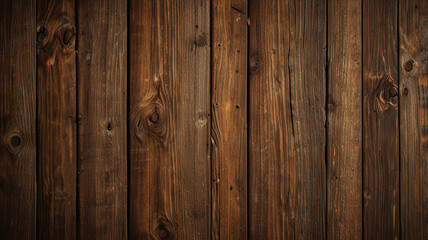 Naklejka premium Fondo de tablón de madera de color marrón oscuro, papel tapiz. Antiguo fondo de madera con textura oscura grunge, la superficie de la antigua textura de madera marrón, vista superior de paneles. 