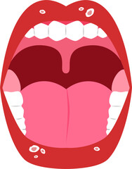 Mouth disease Illustration. Mouth ulcer. Oral cancer.