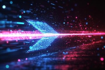 Abstract motion speed glowing effect background created with Generative AI