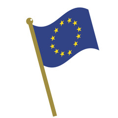 さおについた欧州連合の旗のイラスト