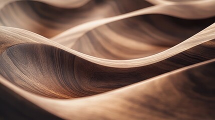 Abstract Wooden Texture Background with Smooth Curves and Grain Detail.