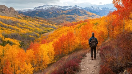 Obraz premium Autumn Hike in the Majestic Rocky Mountains