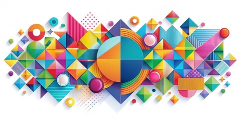 Abstract concept  of colorful geometric shapes , abstract, concept, design, idea, geometric, shapes, colorful,