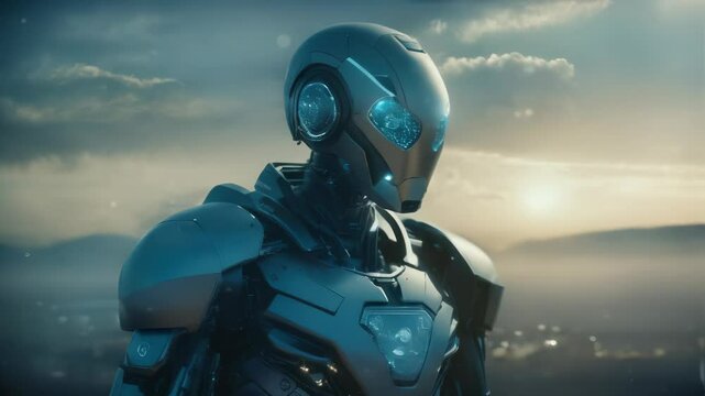 "Futuristic Robot in the Sky"