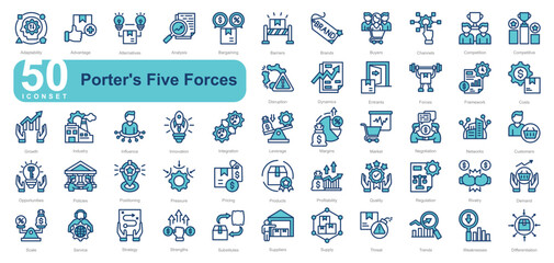 Porter's Five Forces iconset 
