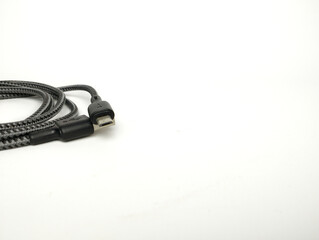 Micro USB Cable isolated on white background