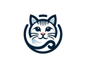 Cat logo design icon symbol vector illustration