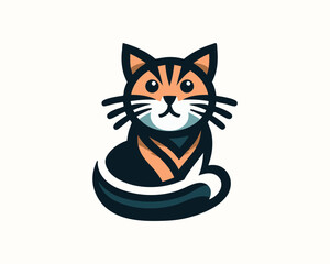 Cat logo design icon symbol vector illustration
