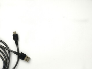 Micro USB Cable isolated on white background