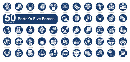 Porter's Five Forces iconset 