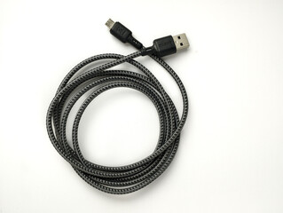 Micro USB Cable isolated on white background