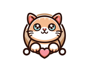 cat with a heart logo