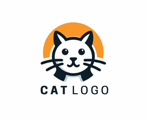 Cat logo design icon symbol vector illustration
