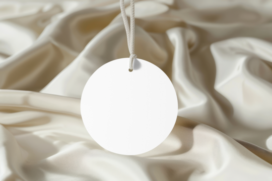 PNG round label tag mockup, transparent design