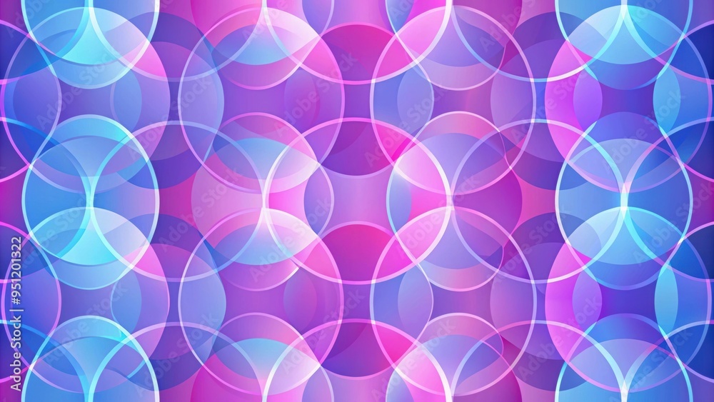 Canvas Prints Serene Harmony geometric pattern of overlapping circles in purple, pink, and blue, abstract, calming, tranquil, seamless