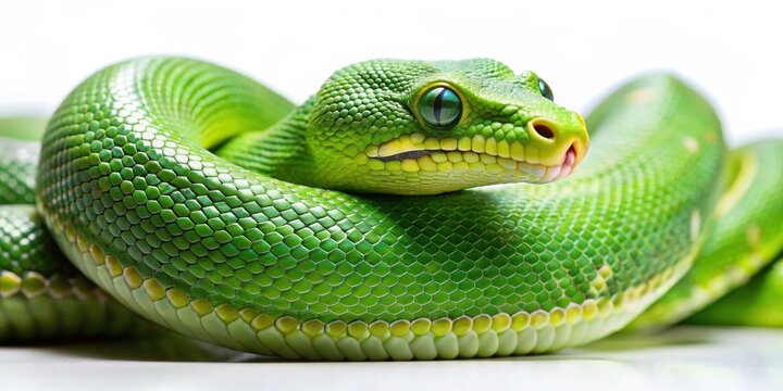 Green snake cobra python on a background, reptile, serpent, exotic, wildlife, predator, slithering, scales, venomous