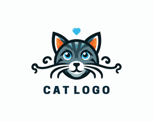 Cat logo design icon symbol vector illustration