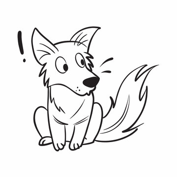 recommend clip art: cartoon dog with an excited expression sitting on a white background