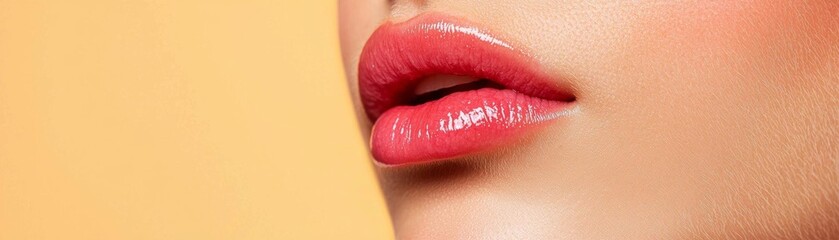 Obraz premium Closeup of a teenage girl with acne on her jawline, with a soft, beige background
