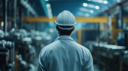Hardworking Engineer in Industrial Factory Environment