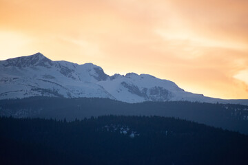Last light over the rocky mountains
