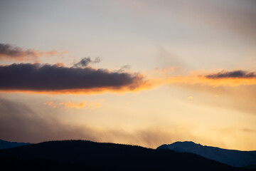 Last light over the rocky mountains