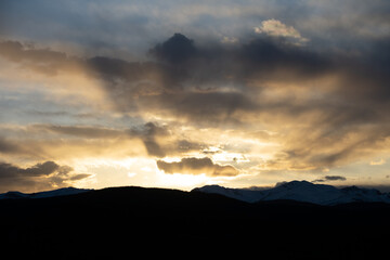 Last light over the rocky mountains