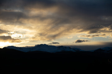 Last light over the rocky mountains