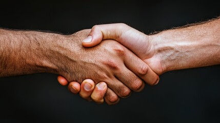 Fototapeta premium Hands shaking, peace agreement,