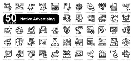 Native Advertising iconset 