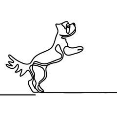 Fototapeta premium line drawn Yorkshire Terrier