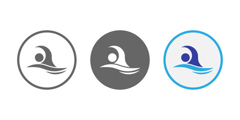 swim icon logo in flat design isolated