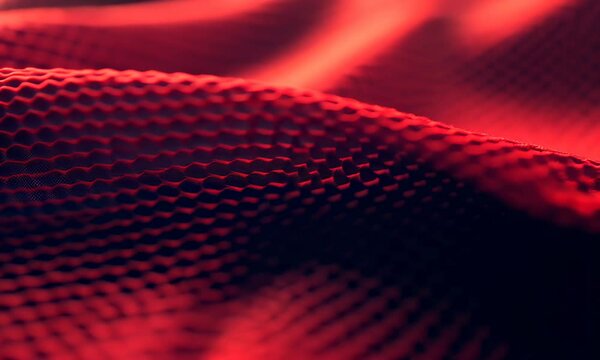 Macro texture of red mesh sports fabric