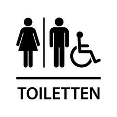 Toilettenschild. Behindertenschild