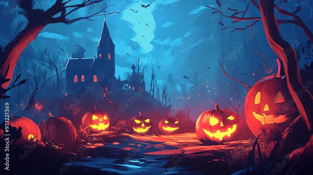 Sticker Holiday event halloween background concept illustration 