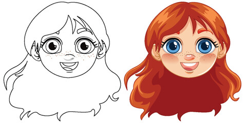 Smiling Girl with Red Hair