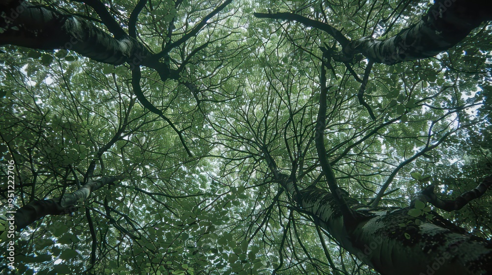 Canvas Prints Looking Up Through the Canopy of a Lush Forest