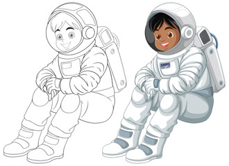Astronaut Kids in Space Suits