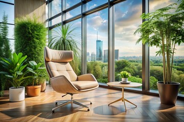 dreamy workplace atmosphere whispering distance lounge chair comfort