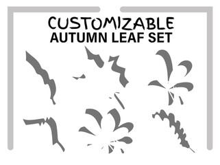 Obraz premium Autumn leaf customizable set with stylist design, unique aesthetics, and negative space