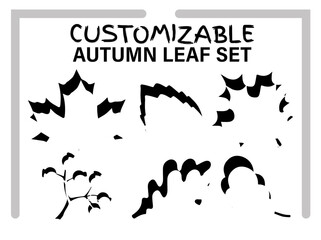 Autumn leaf customizable set with stylist design, unique aesthetics, and negative space