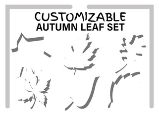 Autumn leaf customizable set with stylist design, unique aesthetics, and negative space