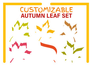 Autumn leaf customizable set with stylist design, unique aesthetics, and negative space