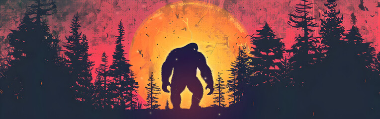 Bats soar towards haunted castle spooky Halloween scene with gorilla in background
