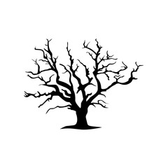 Halloween tree silhouette vector art