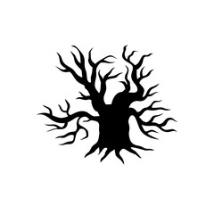 Halloween tree silhouette vector art