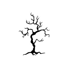 Halloween tree silhouette vector art